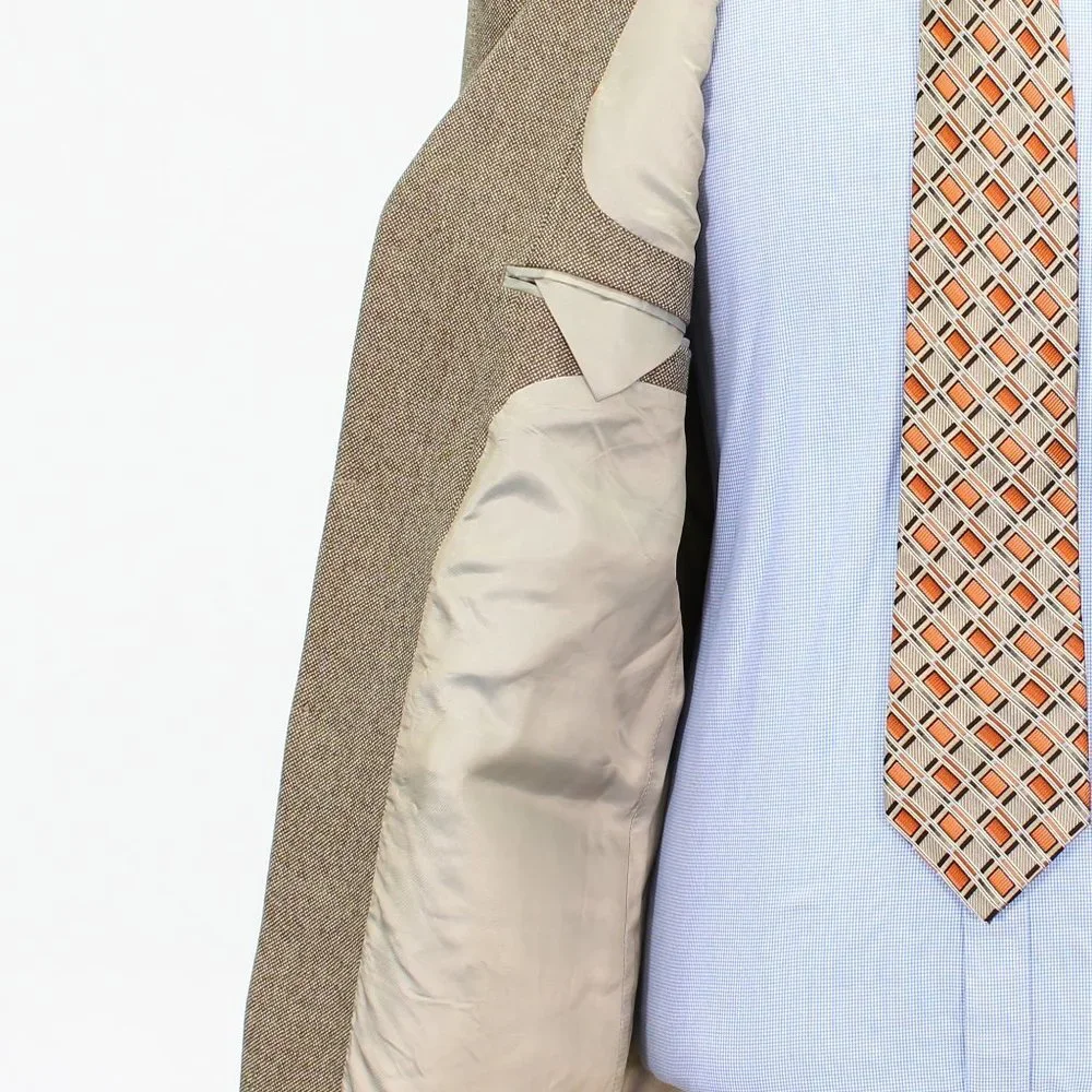 Mark & Spencer 44R Brown Solid 3-Button Sport Coat Blazer Jacket V337